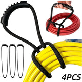4 pieces - Cable management strap - Cable management strap - Carrying rope - Handle - Storage rope - Storage accessories - Suitable for cable storage - Tools - Water pipes - Black - 10*40cm