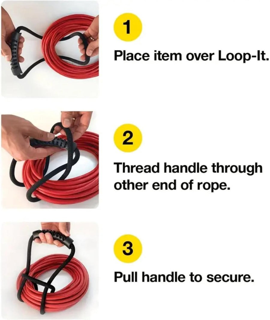 4 pieces - Cable management strap - Cable management strap - Carrying rope - Handle - Storage rope - Storage accessories - Suitable for cable storage - Tools - Water pipes - Black - 10*40cm
