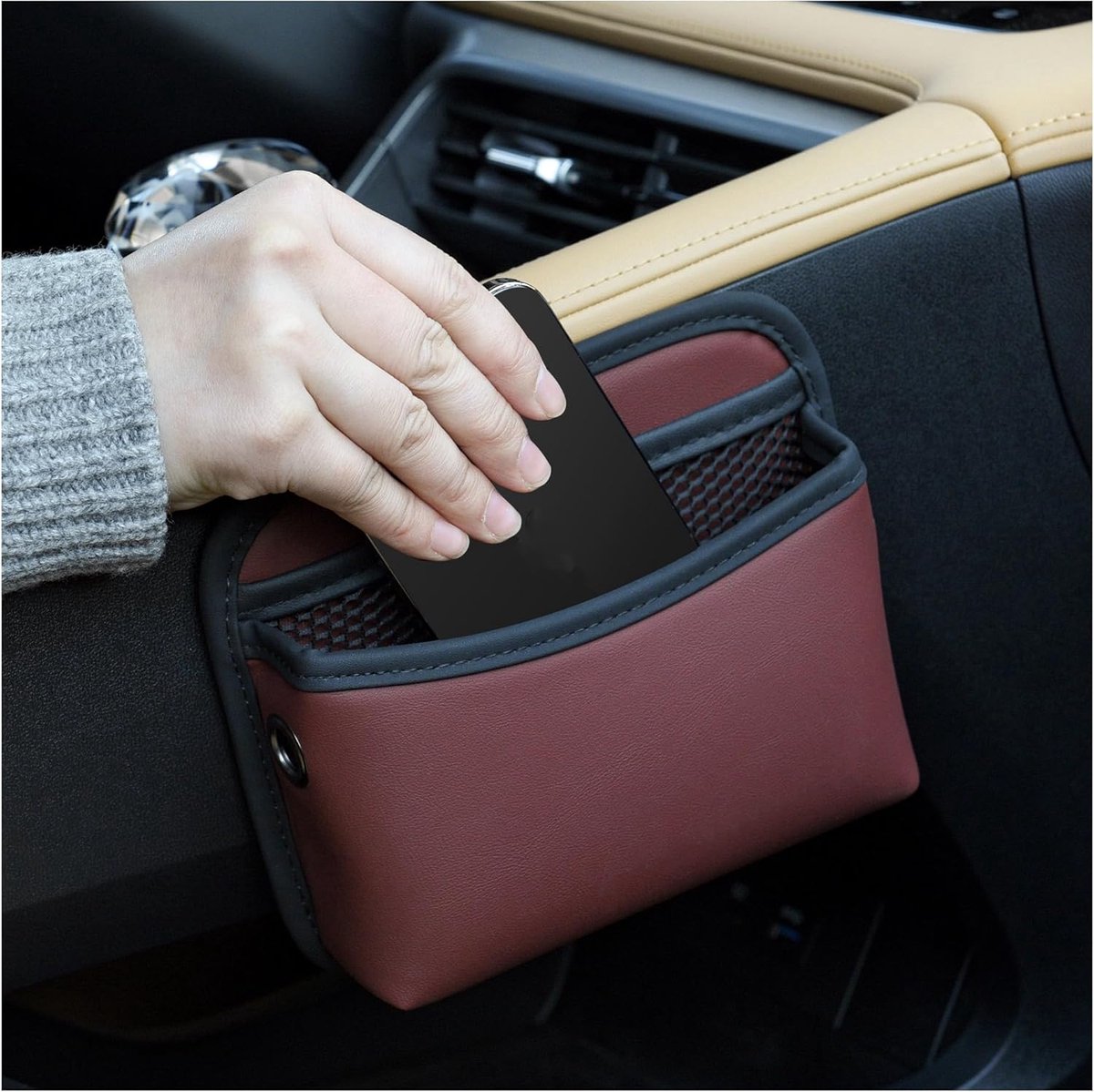 Car storage bag - 18*15*5.5 cm - Car storage bag - Storage - Universal car storage bag - Self-adhesive storage bag - Car essentials - Universal storage accessories for the car seat holder