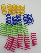 Springs Cat Toys – 20 Cat Feathers in 4 Colors – Spirals