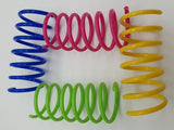 Springs Cat Toys – 20 Cat Feathers in 4 Colors – Spirals - Side View