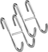 Two-piece set of door hooks, suitable for hanging towels and other storage accessories.