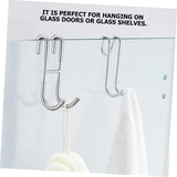 Two-piece set of door hooks, suitable for hanging towels and other storage accessories.