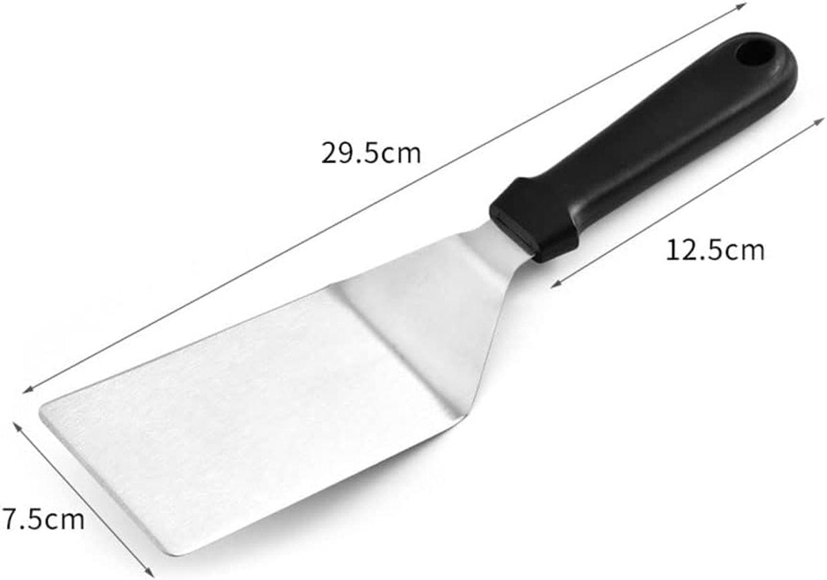 Stainless Steel BBQ Spatula - Barbecue Spatula - BBQ Accessories - Spatula - BBQ Essentials - Steak Spatula - Barbecue Spatula - Kitchen Tools - Barbecue Spatula - Stainless Steel Spatula - Teppanyaki Spatulas - Grill Spatula - Stainless Steel Grill Scrap