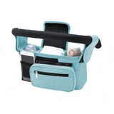 Universal storage bag for stroller - with drink holder - cup holder - stroller storage accessories - large capacity stroller bag - Front View