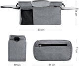 Universal storage bag for stroller - with drink holder - cup holder - stroller storage accessories - large capacity stroller bag