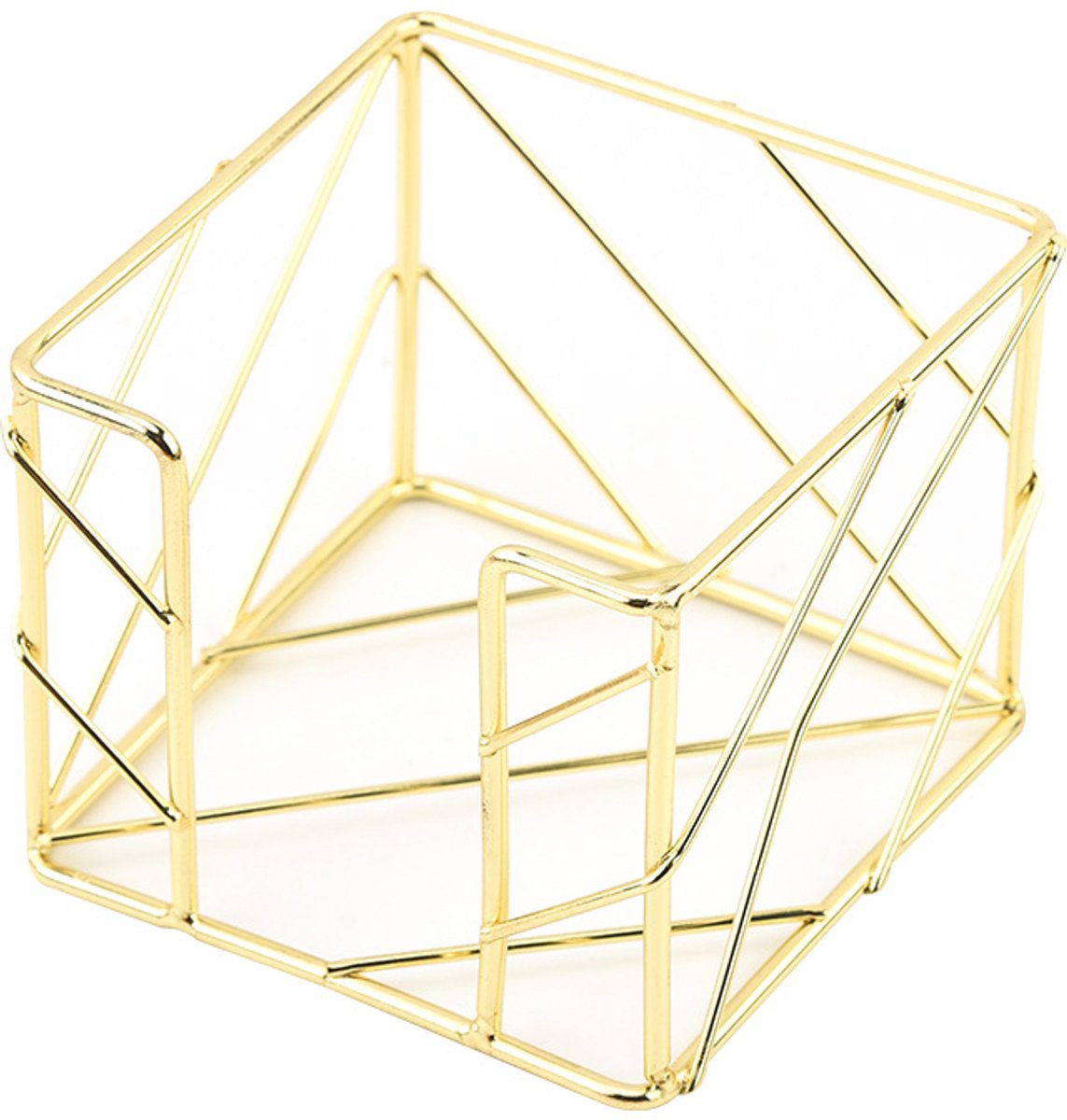 Sticky Note Organizer - Storage Rack - Metal Storage Rack - Creative Openwork Note Box - Desk Storage Accessories - Post-it Holder - Gold