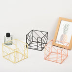 Sticky Note Organizer - Storage Rack - Metal Storage Rack - Creative Openwork Note Box - Desk Storage Accessories - Post-it Holder - Gold
