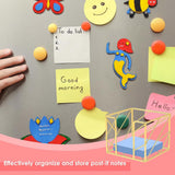 Sticky Note Organizer - Storage Rack - Metal Storage Rack - Creative Openwork Note Box - Desk Storage Accessories - Post-it Holder - Gold - Top-Down View