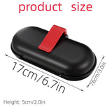 Glasses case - car glasses frame - sun visor sunglasses holder - car glasses case - multifunctional storage box - car storage accessories - hanging glasses case - with mounting clip - storage of glasses, sunglasses, cards (17*7.6cm - black) - Side View
