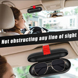 Glasses case - car glasses frame - sun visor sunglasses holder - car glasses case - multifunctional storage box - car storage accessories - hanging glasses case - with mounting clip - storage of glasses, sunglasses, cards (17*7.6cm - black)