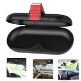Glasses case - car glasses frame - sun visor sunglasses holder - car glasses case - multifunctional storage box - car storage accessories - hanging glasses case - with mounting clip - storage of glasses, sunglasses, cards (17*7.6cm - black)