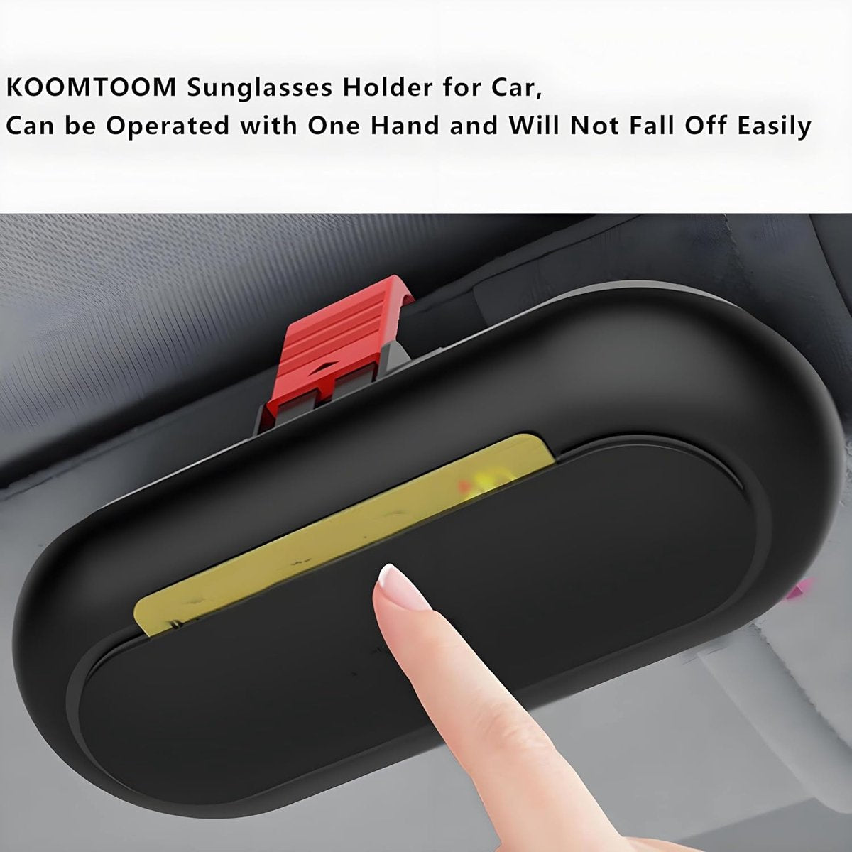 Glasses case - car glasses frame - sun visor sunglasses holder - car glasses case - multifunctional storage box - car storage accessories - hanging glasses case - with mounting clip - storage of glasses, sunglasses, cards (17*7.6cm - black)