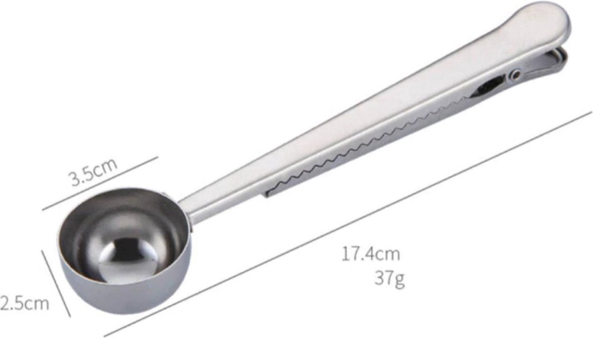Coffee Scoop – Measuring Scoop – Coffee Accessories – Scoop – Scoops – Coffee Scoop – Airtight Seal – Closure – Seal – Grey – 3D