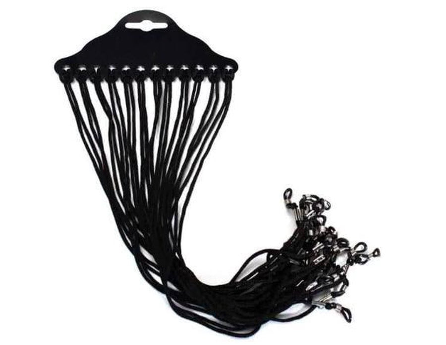 Glasses Cord / 12 Pieces / Black Cord / 3D