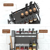 Extendable spice rack with storage accessories - 2 tiers