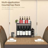 Extendable spice rack with storage accessories - 2 tiers