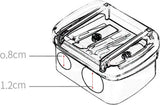 Black 2-hole pencil sharpener - Makeup sharpener with collection tray - plastic - 45-Degree Angle