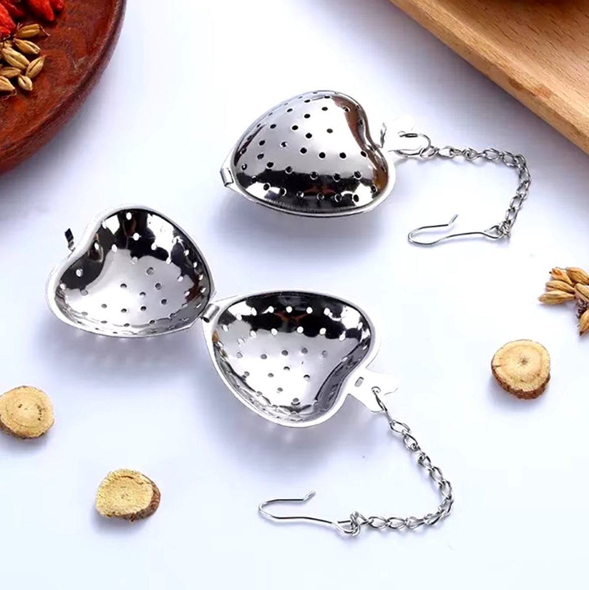 Stainless Steel Heart-shaped Tea Infuser | Male Tea Filter | Separate Tea Strainer | Herb Heart | Sieve | Tongs | Infuser | Tea Egg | Mr Tea | Little Tea Man | Stainless Steel