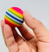 4 Pieces Cat Balls | Cat Toys | Cat Toys | Interactive Play | Kittens | 3.5 CM | Rainbow 4 Pieces - Top-Down View