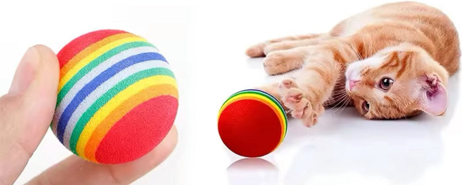 4 Pieces Cat Balls | Cat Toys | Cat Toys | Interactive Play | Kittens | 3.5 CM | Rainbow 4 Pieces