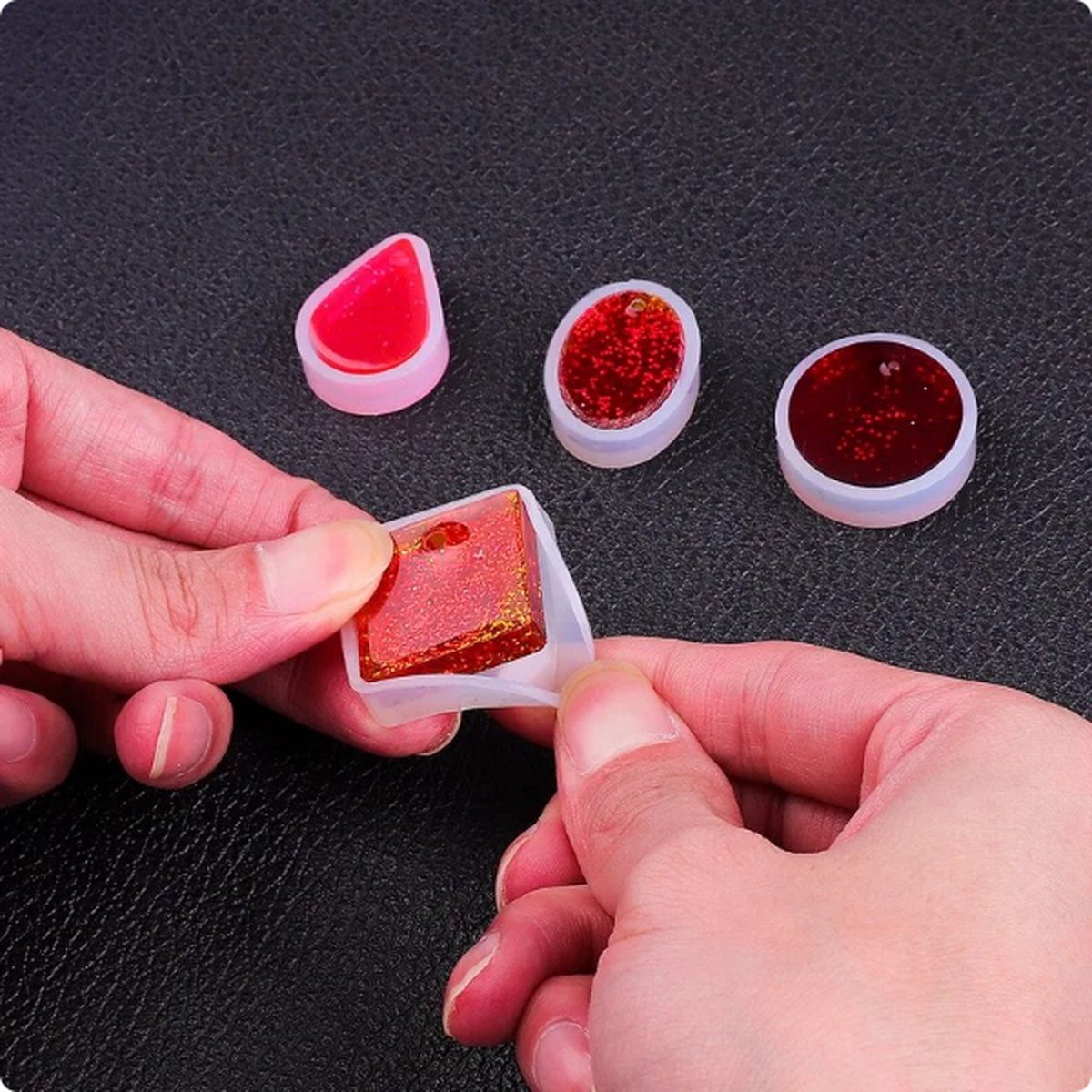 Epoxy molds for pendants - Silicone jewelry mold - Set of 5