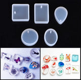 Epoxy molds for pendants - Silicone jewelry mold - Set of 5 - Top-Down View