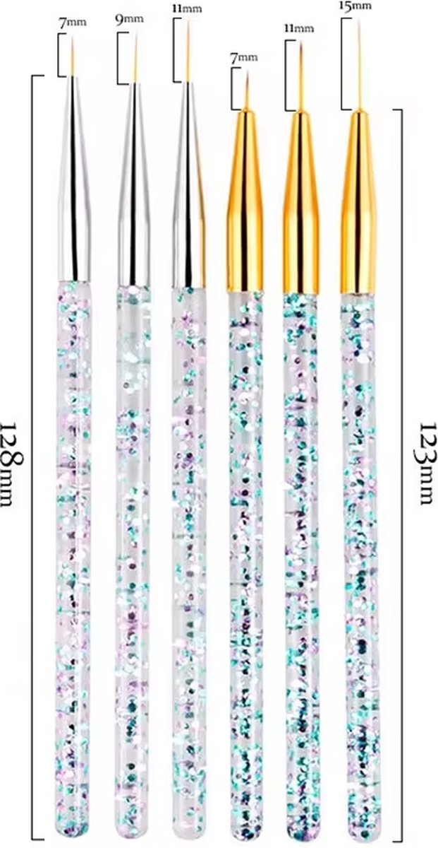 Nail Art Pens Set of 3 | Nail Brushes | silver