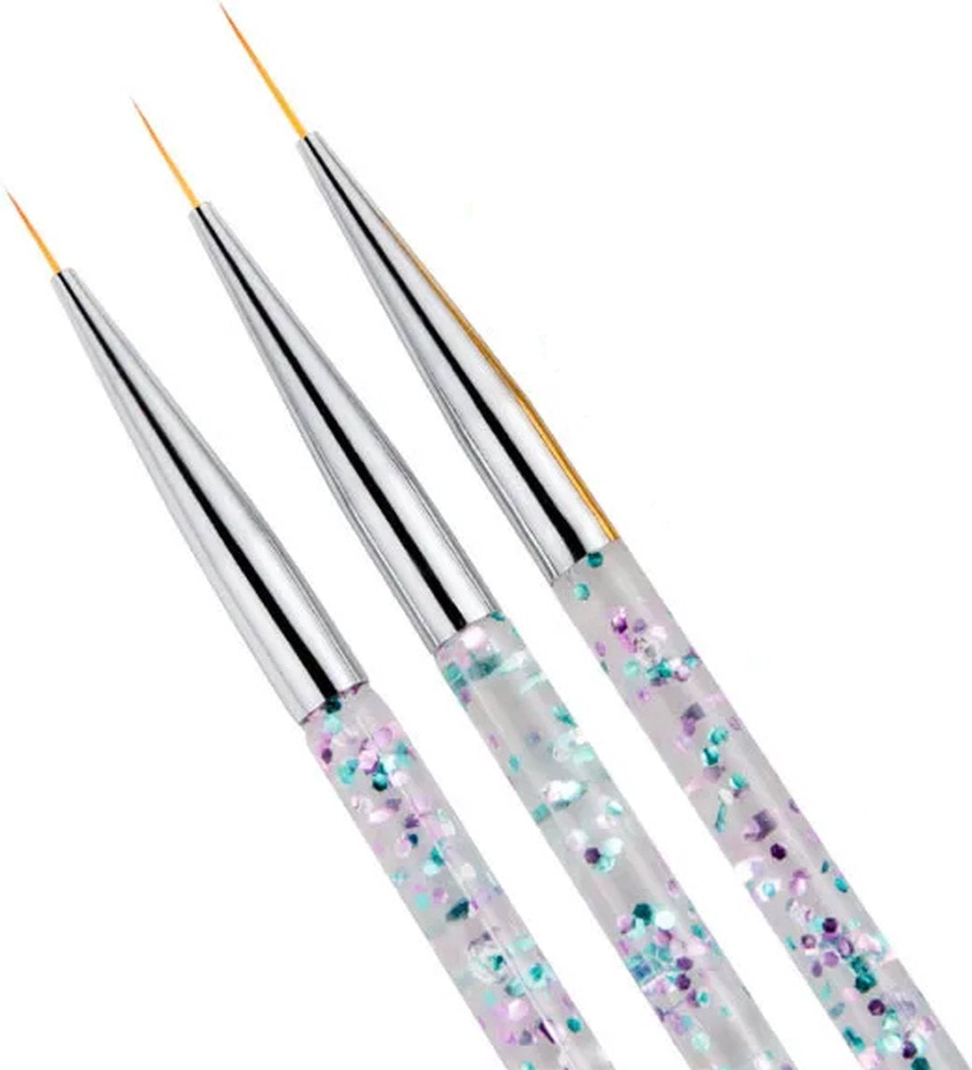 Nail Art Pens Set of 3 | Nail Brushes | silver