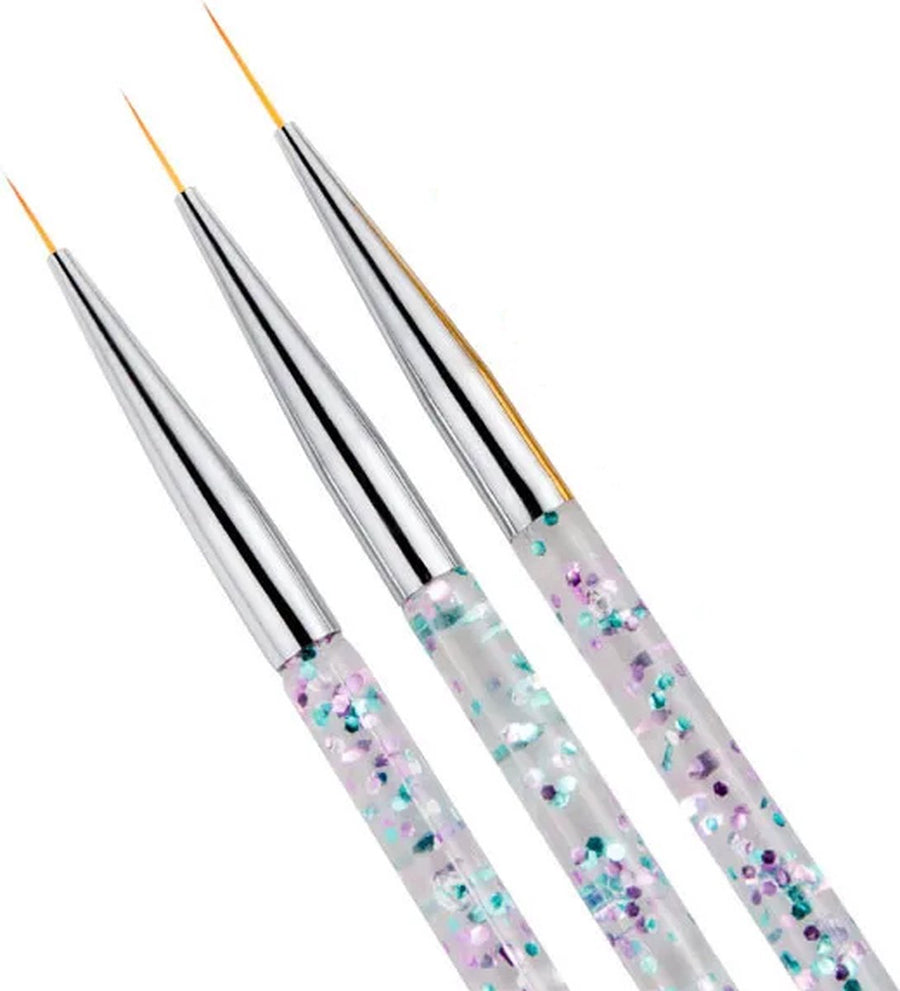 Nail Art Pens Set of 3 | Nail Brushes | silver