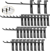 Gridwall Hooks 30 Pieces - 10/15/20cm - Iron - Black - Commercial Quality - Grid Wall Panels Accessory - Garage - Shop - Storage accessories
