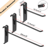 Gridwall Hooks 30 Pieces - 10/15/20cm - Iron - Black - Commercial Quality - Grid Wall Panels Accessory - Garage - Shop - Storage accessories - Close-Up Angle