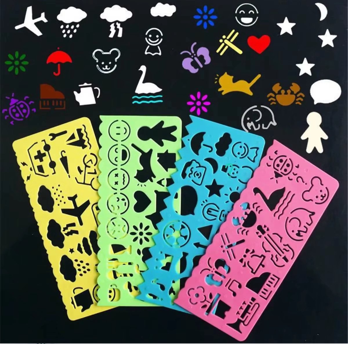 Drawing Templates | Stencil | Drawing Template | Set of 4