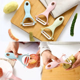 Peeler | Paring Knife | Potato Peeler | Vegetable Peeler | Blue - Side View