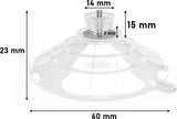Brute Strength - 15 x Threaded Suction Cup - 40MM M4x10 - Suction cup with hook alternative to window film - sun protection suction cups - suction cup hooks - nut – bolt - glass - hanging hooks - Low Angle