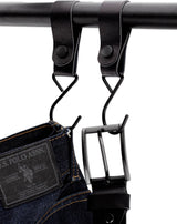 Brute Strength - Multifunctional Hook with Leather Loop - Cognac - 4 pieces - Coat Hook - Camping Hook - Leather - Hanging Hooks - Towel Hooks - 45-Degree Angle