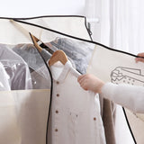Dustproof Clothes Rack Cover Expandable Hanging Closet Cover Shoulder Dust Cover Clothes Protector for Coats Suits Dresses Beige