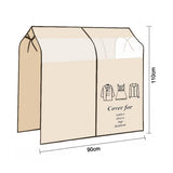 Dustproof Clothes Rack Cover Expandable Hanging Closet Cover Shoulder Dust Cover Clothes Protector for Coats Suits Dresses Beige
