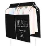 Dustproof Clothes Rack Cover Expandable Hanging Closet Cover Shoulder Dust Cover Clothes Protector for Coats Suits Dresses Black