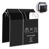 Dustproof Clothes Rack Cover Expandable Hanging Closet Cover Shoulder Dust Cover Clothes Protector for Coats Suits Dresses Black