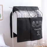 Dustproof Clothes Rack Cover Expandable Hanging Closet Cover Shoulder Dust Cover Clothes Protector for Coats Suits Dresses Black