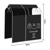 Dustproof Clothes Rack Cover Expandable Hanging Closet Cover Shoulder Dust Cover Clothes Protector for Coats Suits Dresses Black