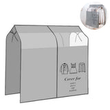 Dustproof Clothes Rack Cover Expandable Hanging Closet Cover Shoulder Dust Cover Clothes Protector for Coats Suits Dresses Grey - Front View