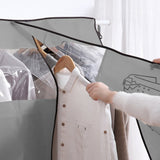 Dustproof Clothes Rack Cover Expandable Hanging Closet Cover Shoulder Dust Cover Clothes Protector for Coats Suits Dresses Grey - Top-Down View