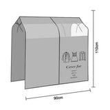 Dustproof Clothes Rack Cover Expandable Hanging Closet Cover Shoulder Dust Cover Clothes Protector for Coats Suits Dresses Grey - 45-Degree Angle