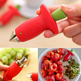 PEACNNG 2pcs Set Kitchen Fruit Gadget Tools Strawberry Slicer Cutter Strawberry Corer Strawberry Huller Leaf Stem Remover