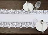 Lace Table Runner Dresser Scarf Embroidered Table Runners with Exquisite Flower Vintage Shabby Chic for Wedding Holiday Dinning White