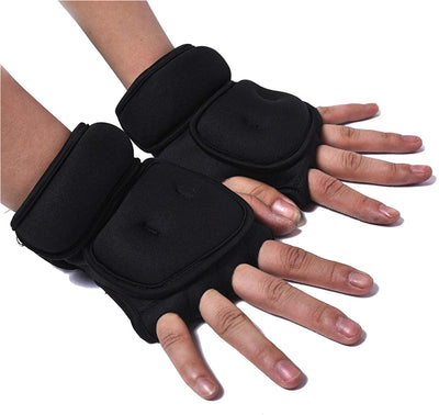 Weighted Exercise Gloves, Pair of 2 lb,Sandbag Weight Bearing Training Gloves Fitness Gloves with Wrist Suort for Gym Boxing, Cross Training, Cardio Workouts Black free size
