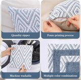 Decorative Set of 4 Square Couch Pillows Linen Cushion Cover for Couch Sofa Living Room, 18