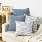 Decorative Set of 4 Square Couch Pillows Linen Cushion Cover for Couch Sofa Living Room, 18